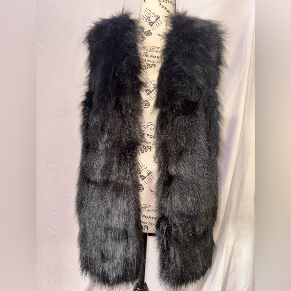 Faux Fur Black Winter Vest
